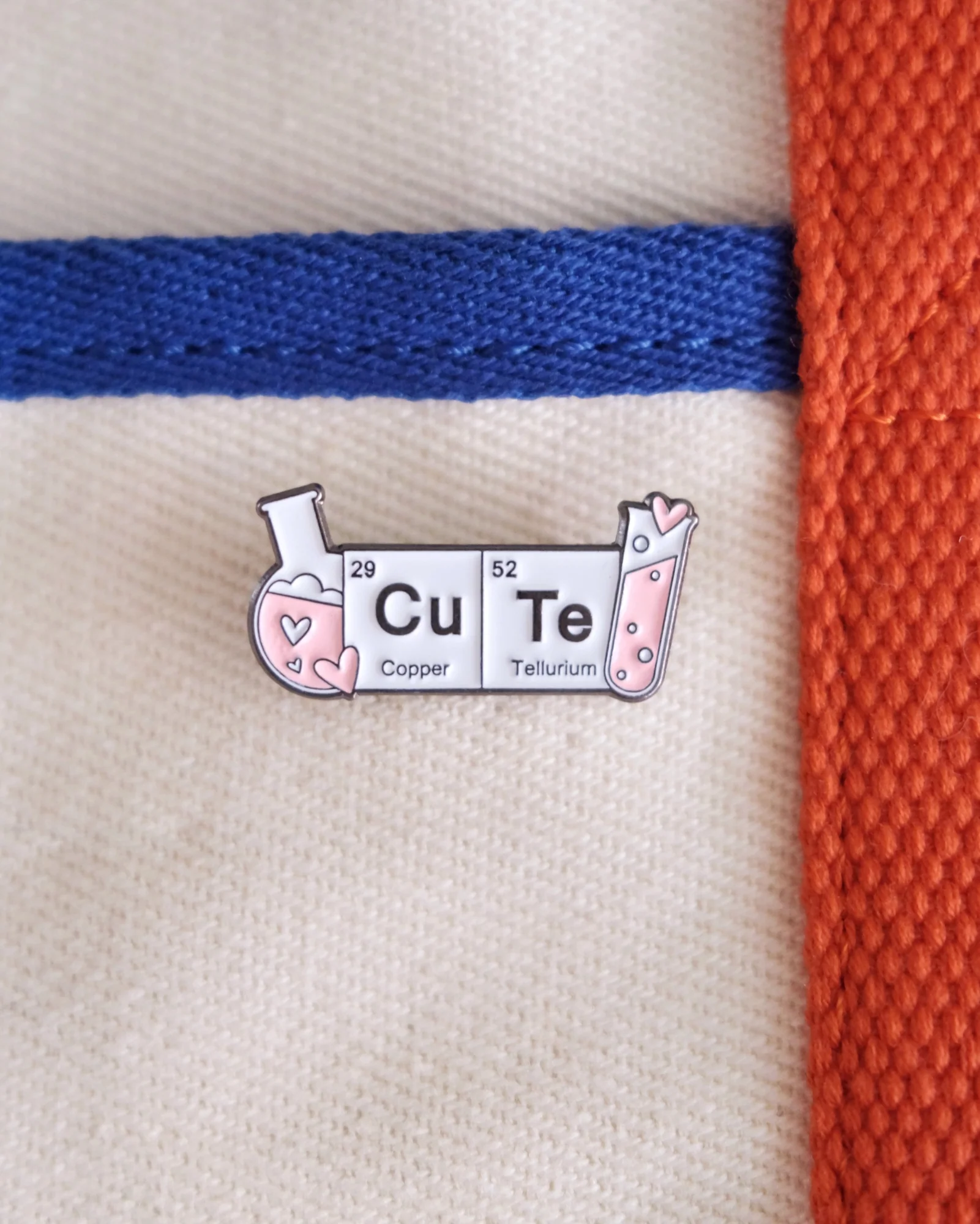 Cu Te Element Enamel Pin